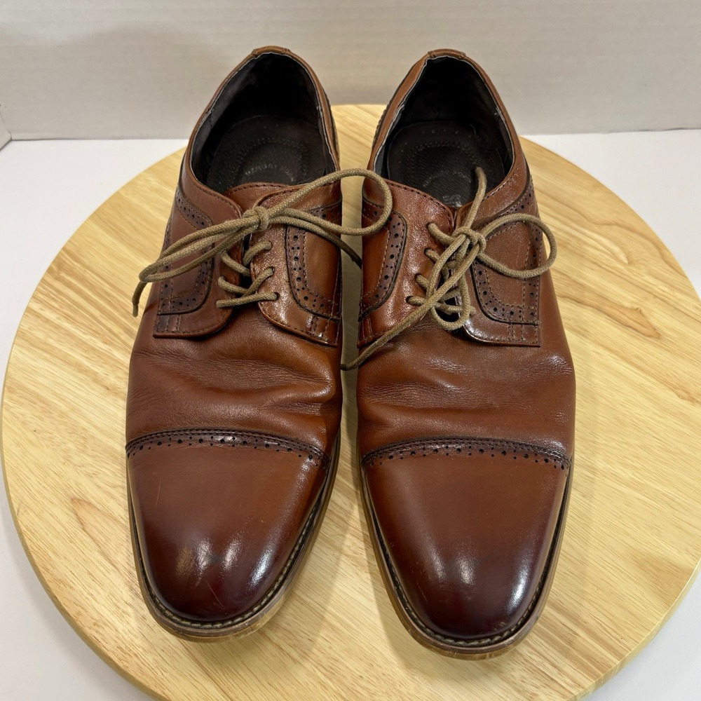 Stacy Adams Dickinson Cap Toe Oxford Cognac Leather Men's Size 9 M 25066-221